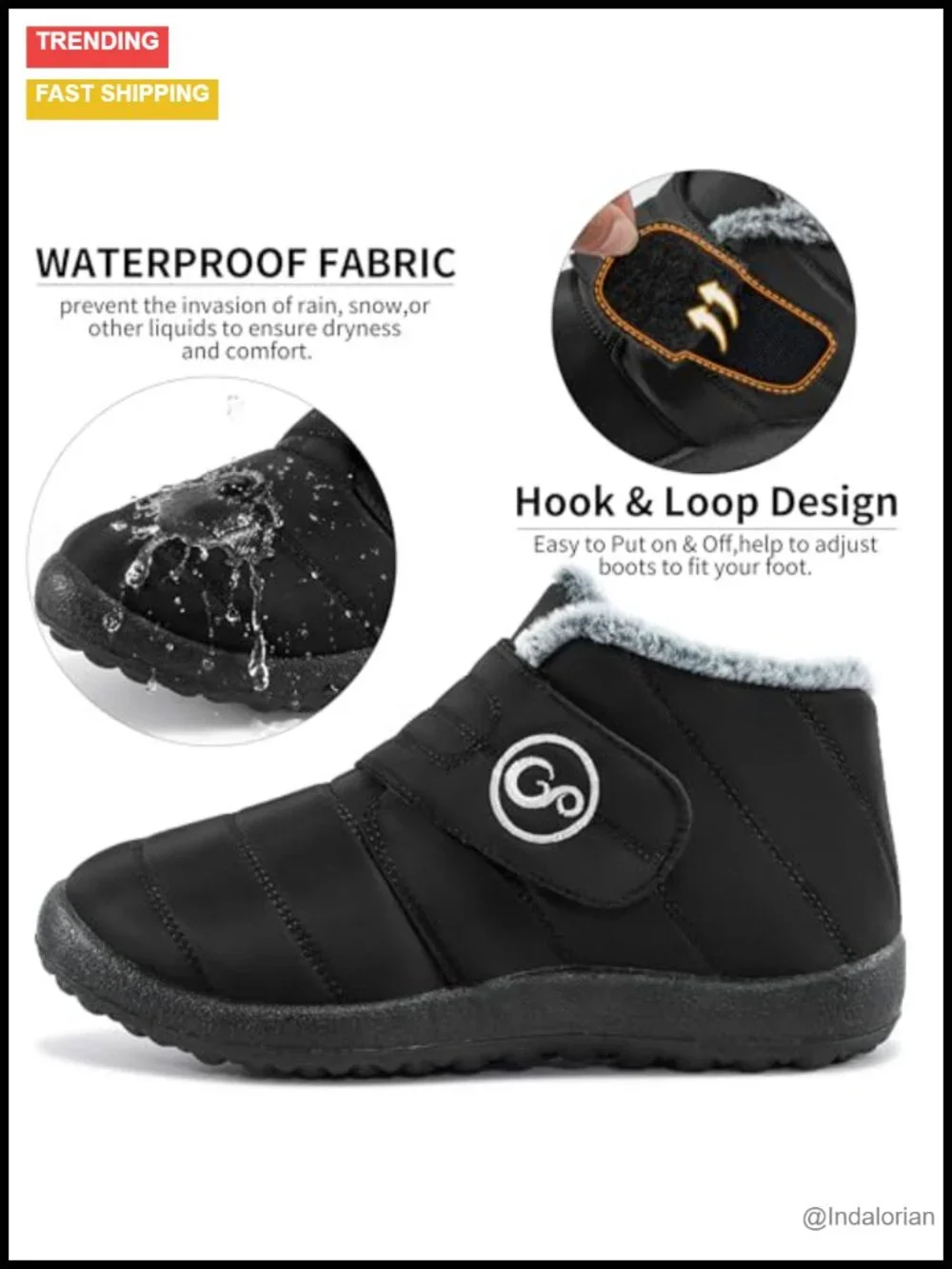 Womens Winter Snow Boots: Warm Fur Lined Non Slip Waterproof Outdoor Ankle